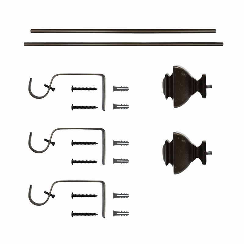 Bruce Adjustable Single Curtain Rod 36