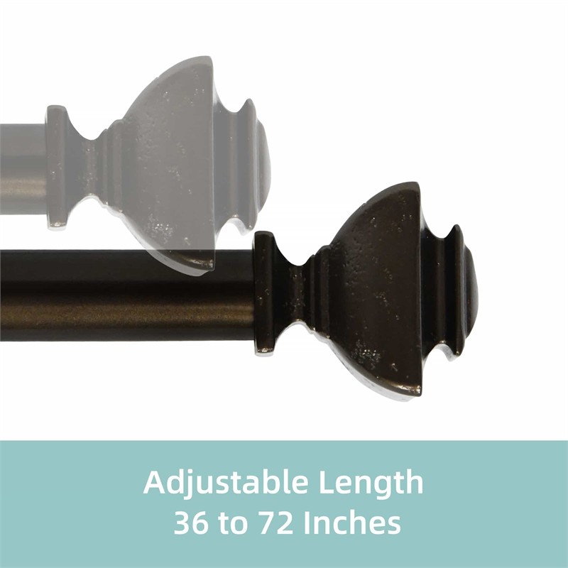 Bruce Adjustable Single Curtain Rod 36