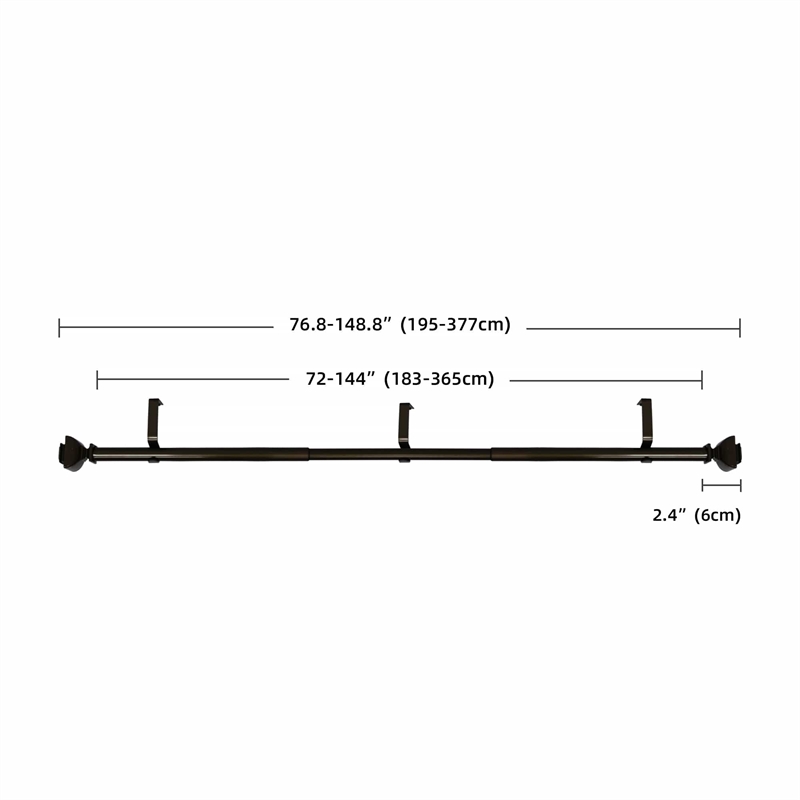 Bruce Adjustable Single Curtain Rod 72