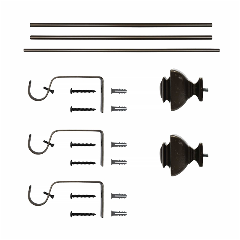 Bruce Adjustable Single Curtain Rod 72