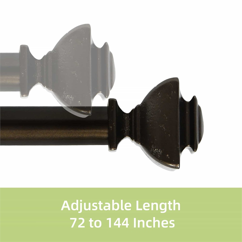 Bruce Adjustable Single Curtain Rod 72
