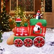 6.5FT  Multi-Colored Christmas Penguins In The Train Inflatable.