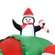 6.5FT  Multi-Colored Christmas Penguins In The Train Inflatable.