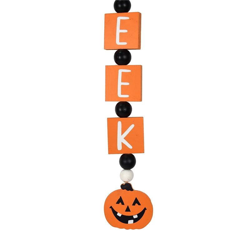 Jeco Inc. Halloween Wood Beaded Pumpkin Garlands with Tassels in Multi-Color