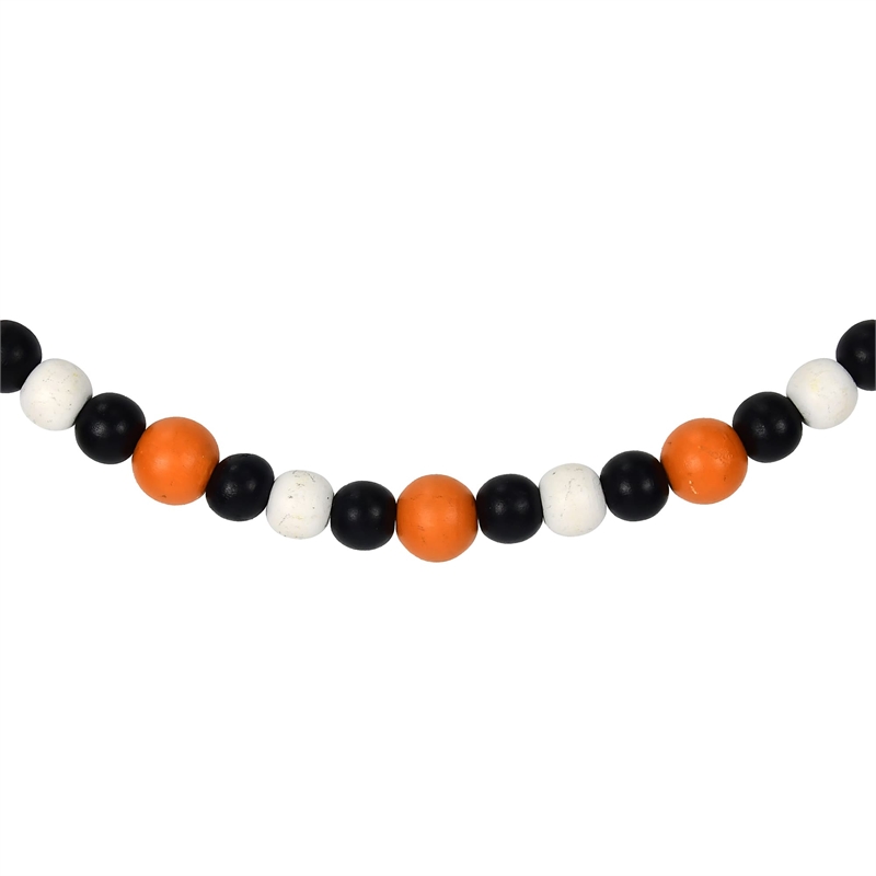 Jeco Inc. Halloween Wood Beaded Pumpkin Garlands with Tassels in Multi-Color