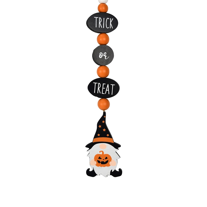 Jeco Inc. Halloween Wood Beaded Trick Gnome Garlands with Tassels in Multi-Color