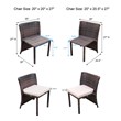 3Pc Wicker Chair And Table Bistro Set Brown With Ivory Cushion