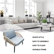 3PC Rope Wicker Chat Set Grey With Side Table And Cushions