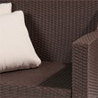 Caoimhe 4 PC Espresso Resin Wicker  Conversation Set with Tan Cushion