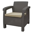 Ourea 4PC Espresso Conversation Patio Set with Tan Cushion