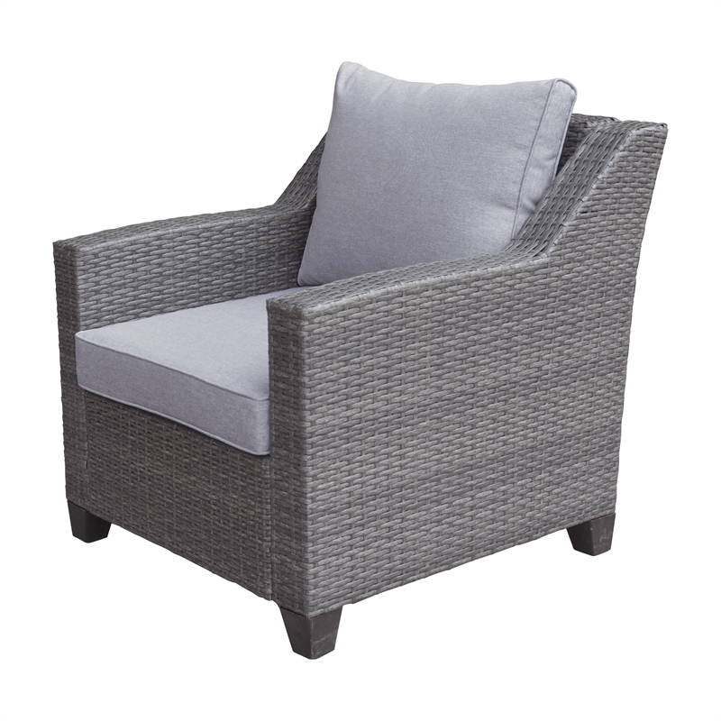 Aoife 4 PC Gray Resin Wicker  Conversation Set with 4