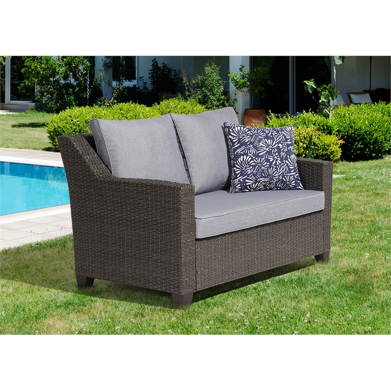 Aoife 4 PC Gray Resin Wicker  Conversation Set with 4