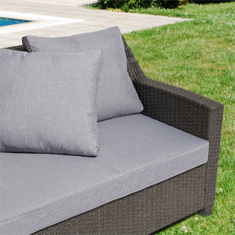 Aoife 4 PC Gray Resin Wicker  Conversation Set with 4