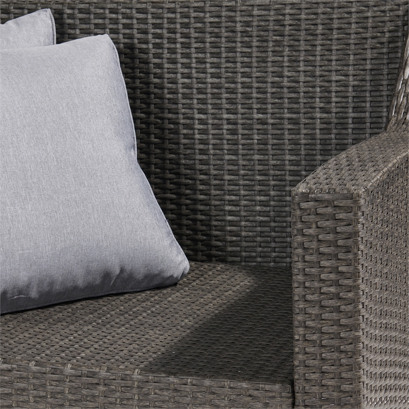 Aoife 4 PC Gray Resin Wicker  Conversation Set with 4