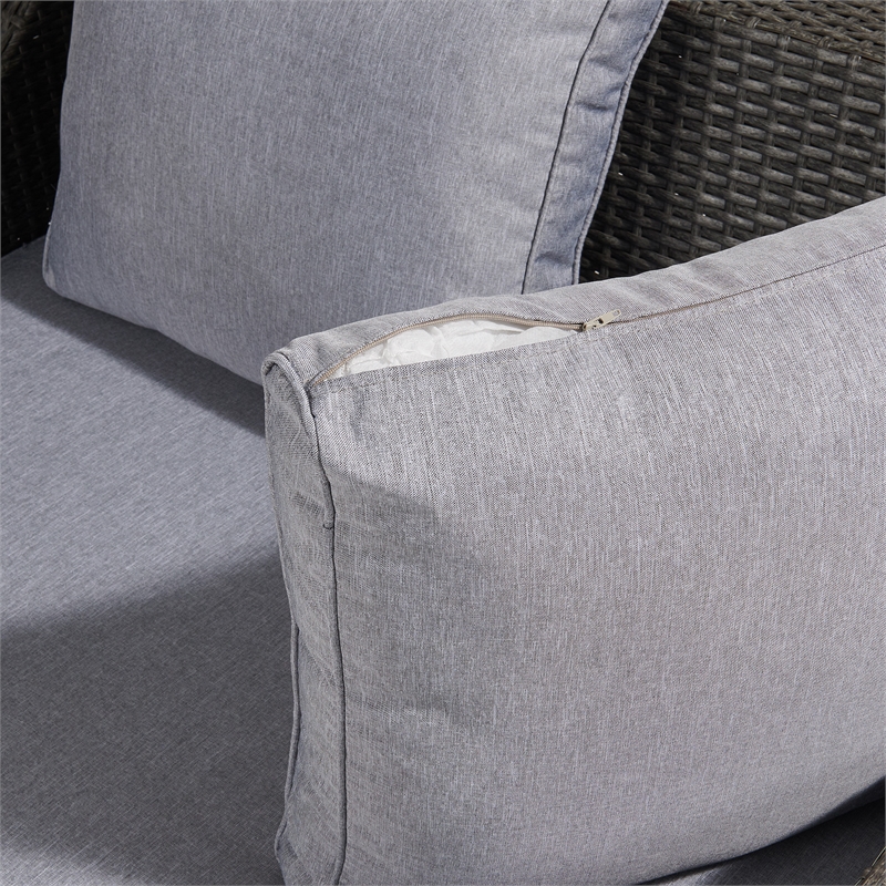 Aoife 4 PC Gray Resin Wicker  Conversation Set with 4