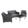 Aoife 4 PC Gray Resin Wicker  Conversation Set with 4