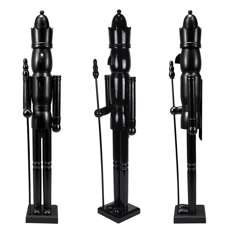 36 Inch Wooden Black King Nutcracker