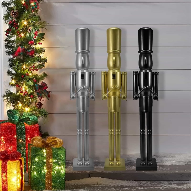 36 Inch Wooden Black King Nutcracker