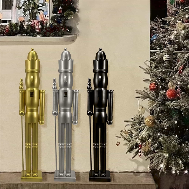 36 Inch Wooden Silver King Nutcracker