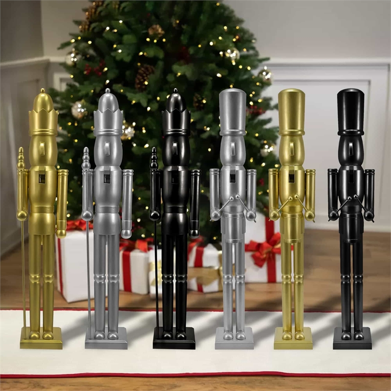 36 Inch Wooden Silver King Nutcracker