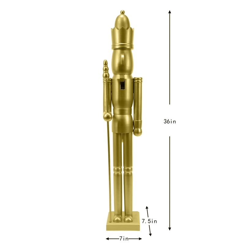 36 Inch Wooden Gold King Nutcracker