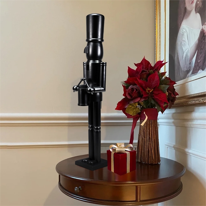 36 Inch Wooden Black Soldier Drummer Nutcracker
