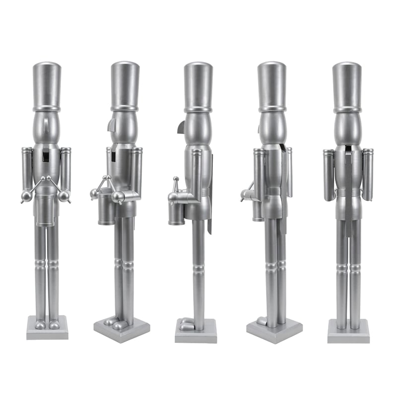 36 Inch wooden Silver Soldier Drummer Nutcracker