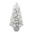 4.5Ft Pre-Lit White Flocked Tree with MgO Pot