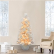 4.5Ft Pre-Lit White Flocked Tree with MgO Pot
