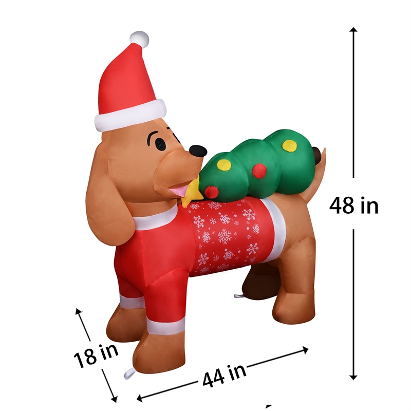 4FT Inflatable Santa Dog and Tree with LED lights