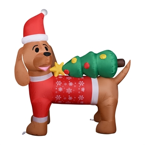 4FT Inflatable Santa Dog and Tree with LED lights