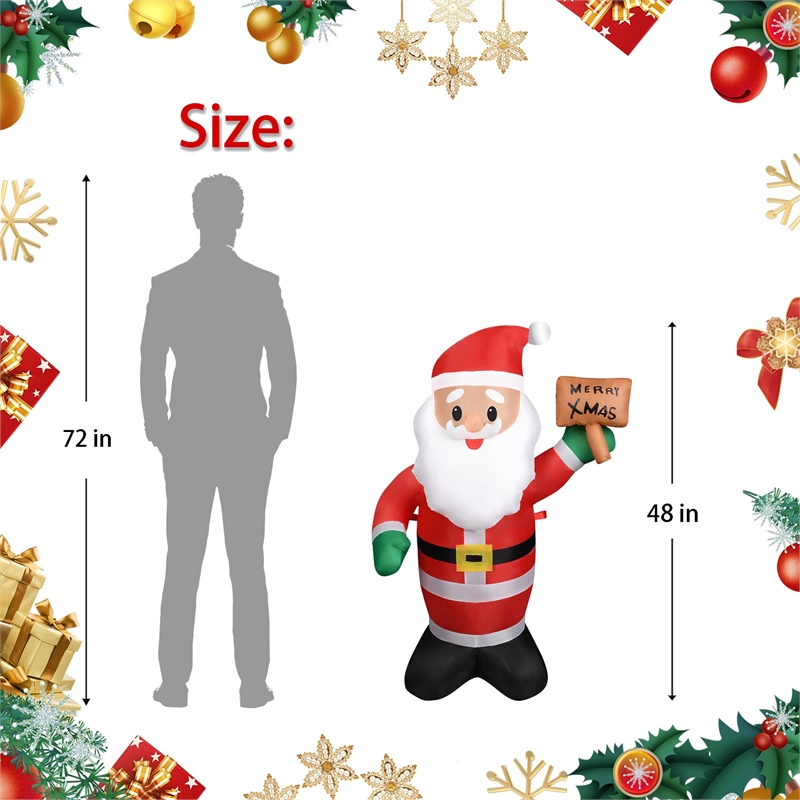 4FT Santa Claus Inflatable with LED lights