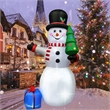 8FT Snowman with Tree and Gift bag Inflatable with LED Lights