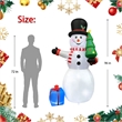 8FT Snowman with Tree and Gift bag Inflatable with LED Lights