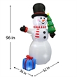 8FT Snowman with Tree and Gift bag Inflatable with LED Lights