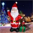 8FT LED Inflatable Santa Claus with Gift Box with Bear