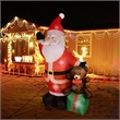 8FT LED Inflatable Santa Claus with Gift Box with Bear