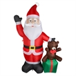 8FT LED Inflatable Santa Claus with Gift Box with Bear
