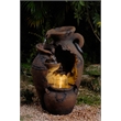 Old Fashion Pot Outdoor Fountain with LED Lights