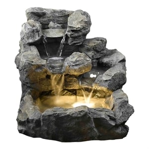 Rock Creek Cascading Outdoor Fountain with Illumination