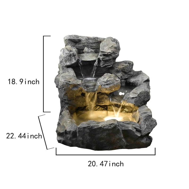 Rock Creek Cascading Outdoor Fountain with Illumination