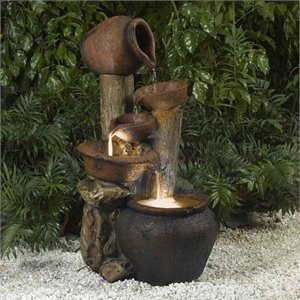 jeco pentole pot outdoor indoor fountain with illumination