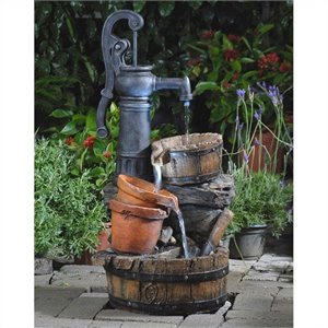 jeco classic water pump fountain with led light
