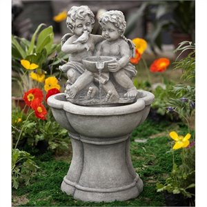 jeco cherub water fountain with led light