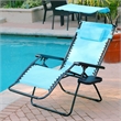 Jeco Oversized Zero Gravity Chair with Sunshade in Pacific Blue