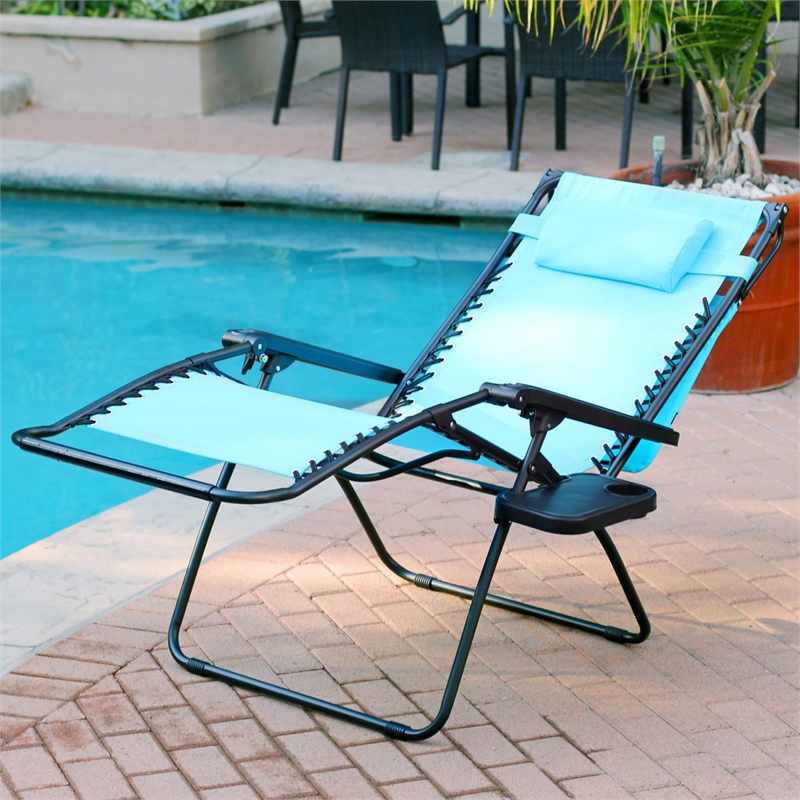 Jeco Oversized Zero Gravity Chair with Sunshade in Pacific Blue