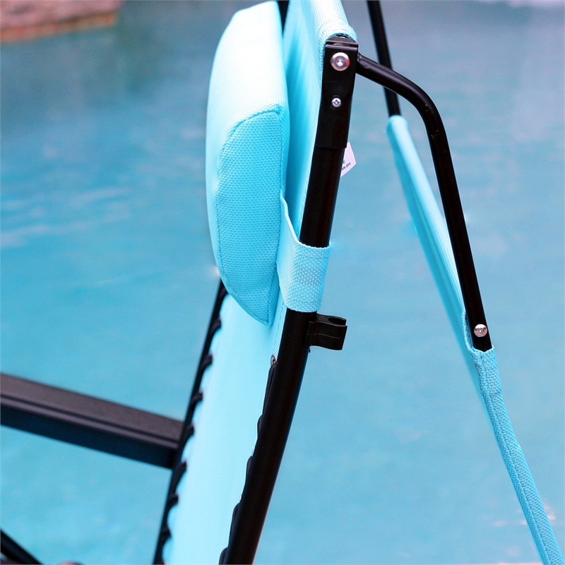 Jeco Oversized Zero Gravity Chair with Sunshade in Pacific Blue