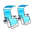 Jeco Oversized Zero Gravity Chair in Pacific Blue (Set of 2)
