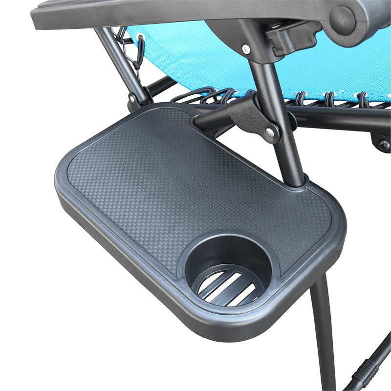 Jeco Oversized Zero Gravity Chair in Pacific Blue (Set of 2)