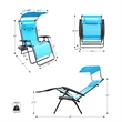 Jeco Oversized Zero Gravity Chair in Pacific Blue (Set of 2)